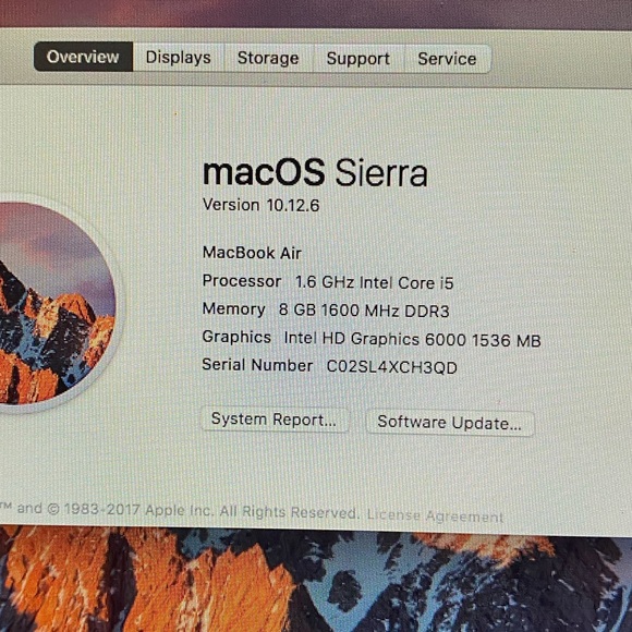 MacBook Air 13.3 inch. Great condition one scratch on outside. - Picture 5 of 7